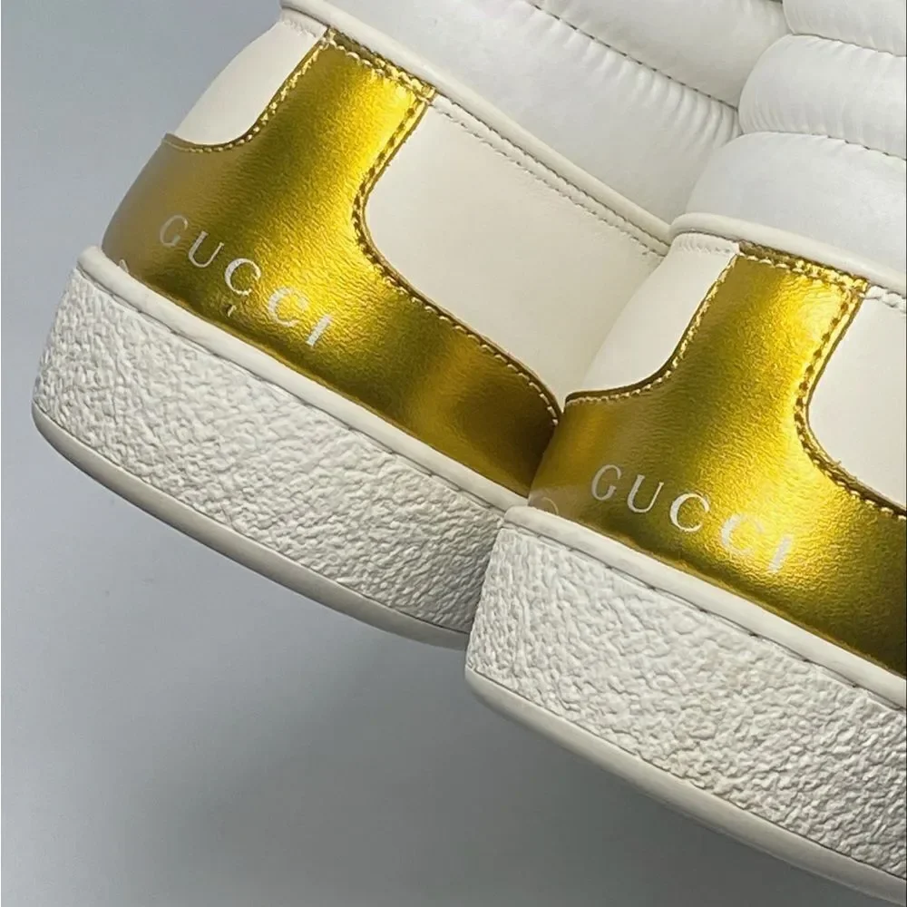 GUCCI Calfskin Ace Gucci Band Mens High Top Sneakers size 9.5/ US size 10.5
